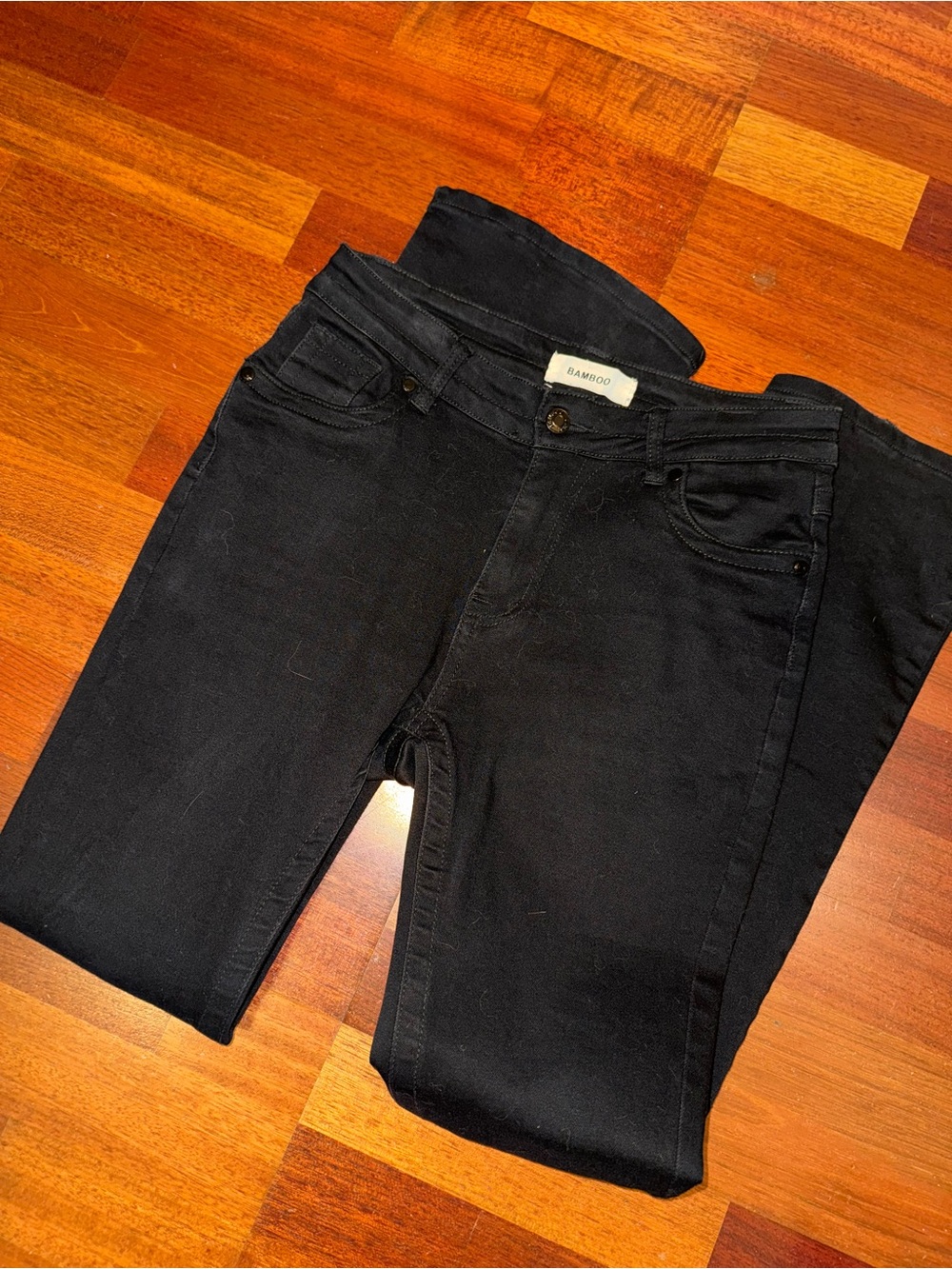 Black boot cut medium rise jeans